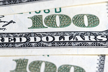 close-up of one hundred American dollars