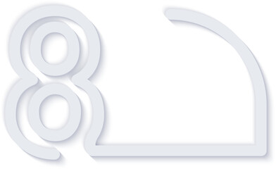 Elegant simple refined infographic number outline label icon