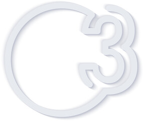 Elegant simple refined infographic number outline round label icon