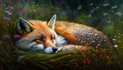 Naklejka premium red fox vulpes made with Generative AI