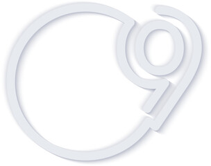 Elegant simple refined infographic number outline round label icon