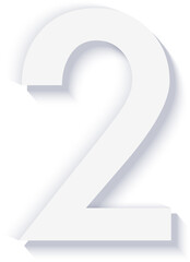 Elegant simple refined 3D paper relief number