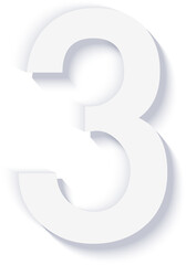 Elegant simple refined 3D paper relief number