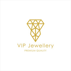 Fototapeta premium diamond and tie abstract logo great for jewelery logo concept, jewelery brand