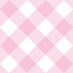 Seamless sweet pink and white vector background - classic checkered pattern or grid texture for web design ,desktop wallpaper or culinary blog website