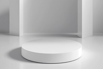 Modern 3D white podium. Product stage. Generative AI