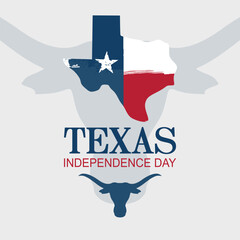 Texas Independence Day vector, Texas flag and bull head vector. modern background vector illustration