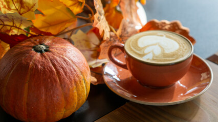 cup of coffee with pumpkin