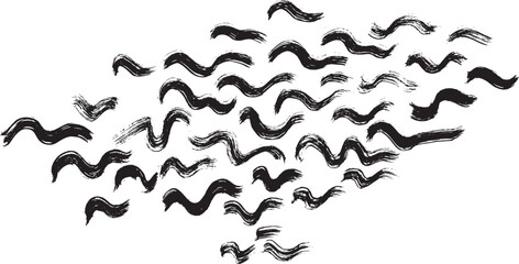 Ink Dry Brush Wavy Pattern