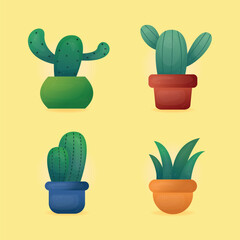 Cute cactus isolated clipart illustration