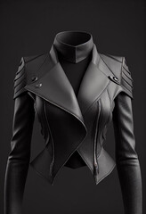 women asymmetric Zip Slim Faux Leather Cropped Moto Jacket