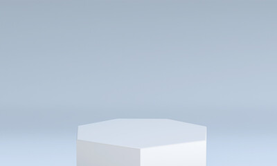 Background 3d rendering scene with podium in hexagonal shape, minimal product display simulating geometric shape scene and object. 3D illustration