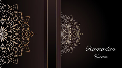 Luxurious and elegant design ramadan kareem with arabic ornament.
