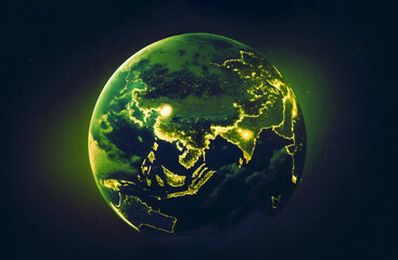 Fototapeta na wymiar Stunning Green Earth Views from Space