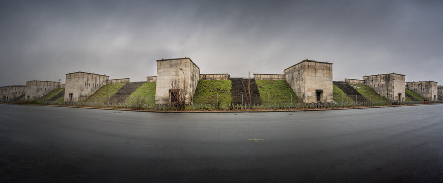 Panoramic view of Zeppelin Field (Zeppelinfeld) part of Nazi Party Rally Grounds Documentation Center - Nuremberg, Bavaria, Germany