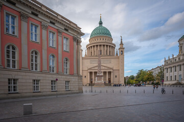 St. Nicholas Church, Obelisk and Brandenburg Landtag (Parliament) at Old Market Square - Potsdam, Brandenburg, Germany