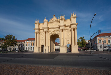 Fototapeta na wymiar Brandenburg Gate (Brandenburger Tor) at Luisenplatz Square - Potsdam, Brandenburg, Germany.