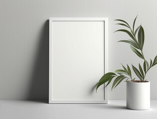 Minimalist Blank Small Poster Frame Mockup - Created with Generative AI