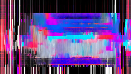 Test Screen Glitch Texture, Abstract illustration of distorted tv test color bars. Glitch effect background. Conceptual image of VHS dead pixels
