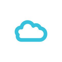 Blue cloud icon symbol on white background