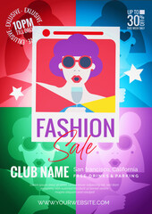 Fashion Sale 2023 Poster in vector template
