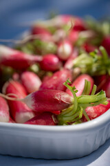 radis dans un plat