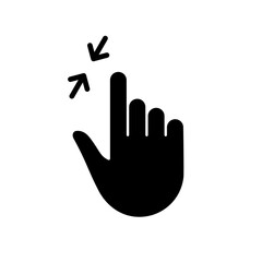 Zoom Gesture, Hand Finger Swipe Up and Down Silhouette Icon. Reduce Screen, Rotate on Screen Glyph Pictogram. Gesture Slide Up and Down Icon. Isolated Vector Illustration