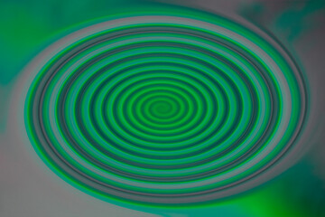 Horizontal green ovalized spiral