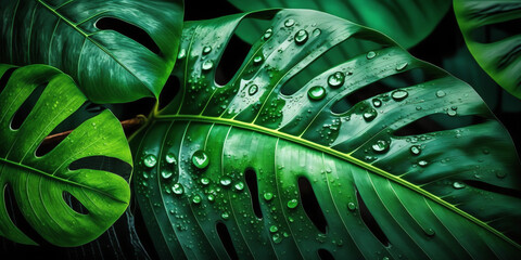 tropical green leaves background