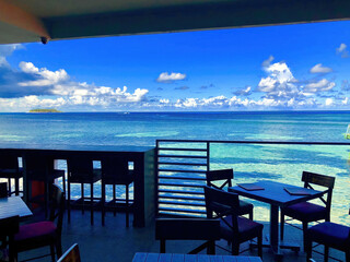 terrace by the sea of san-andrès island, Columbia.