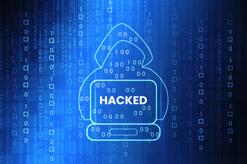 2D illustration Hacked data online code background


