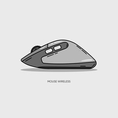 computer mouse wireless in simple graphic