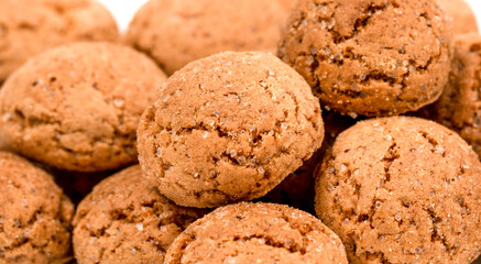 round small cookies on a white background