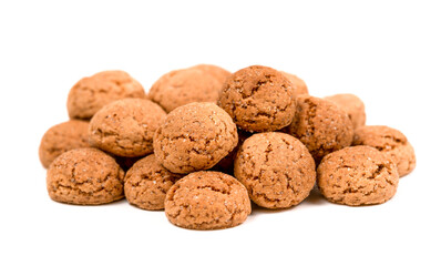 round small cookies on a white background