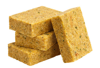 Delicious bouillon cubes cut out