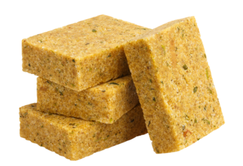 Delicious bouillon cubes cut out