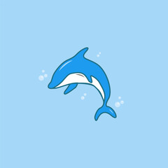 Cute dolphin character design illustration faceless animals