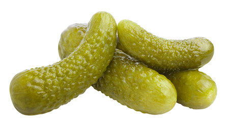 Delicious marinated pickled cucumbers cut out