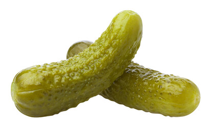 Delicious marinated pickled cucumbers cut out
