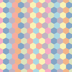 Fototapeta na wymiar Seamless pattern with Hexagon Pastel Color
