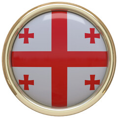 Obraz premium Badge with the flag of Georgia isolated on transparent background