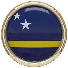 dge with the flag of Curacao isolated on transparent background