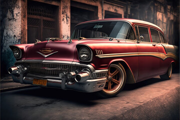 Vintage classic car tuned