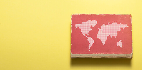 World map with a book.