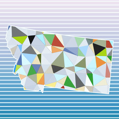 Montana vector illustration. Montana design on gradient stripes background. Technology, internet, network, telecommunication concept. Authentic vector illustration.
