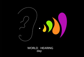 Social media horizontal banner template for World Hearing Day Concept Design.