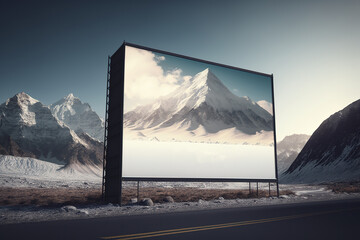 3D blank roadside billboard AI generated