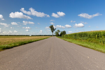 Paved highway in rural areas