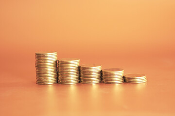 stack of coins on background
