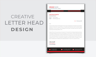 Simple Professional Letterhead Template. Modern Creative & Clean business style letterhead.